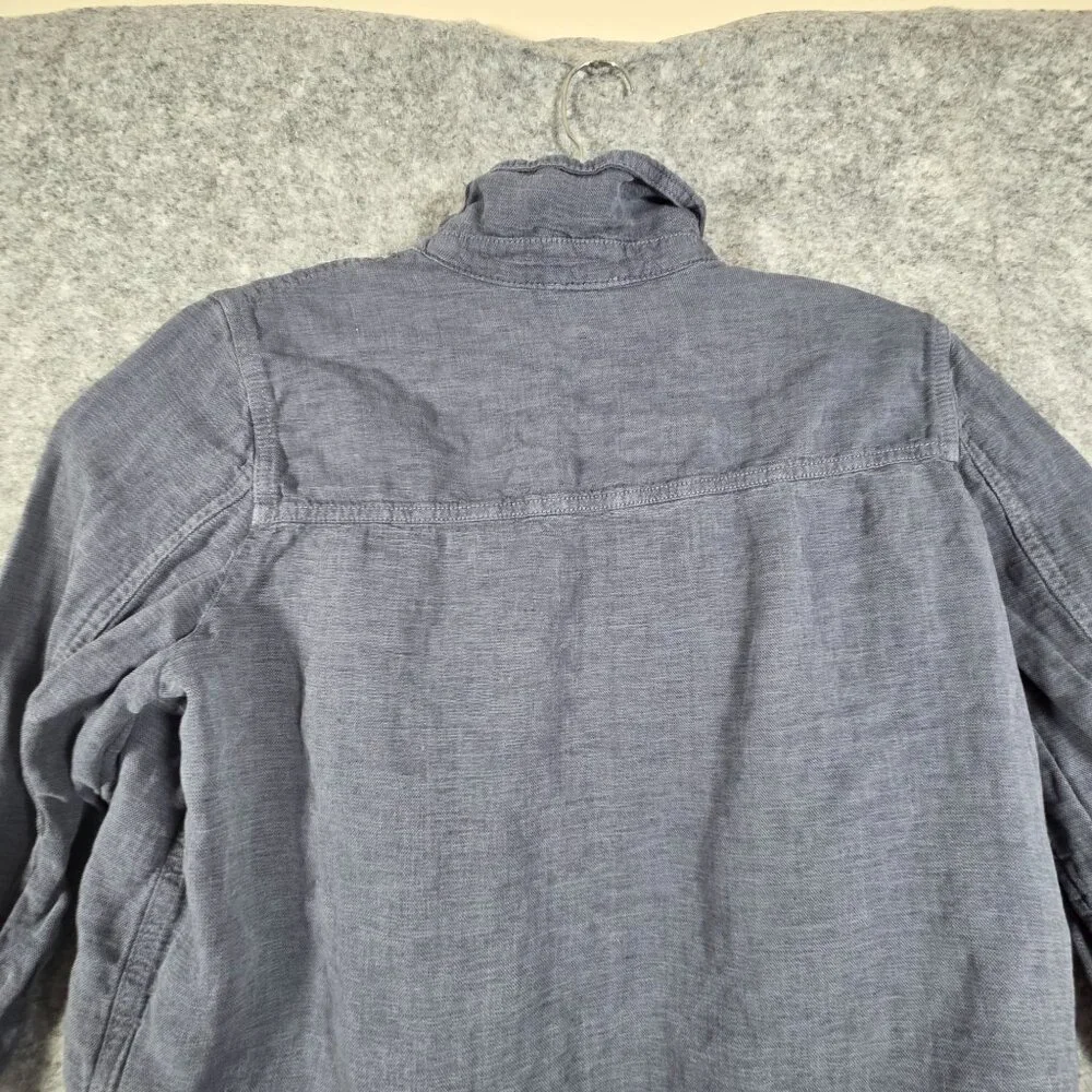 Nicole Miller Linen Cropped Jacket Blue Button Front Lightweight Women's XL Coas - Picture 7 of 9